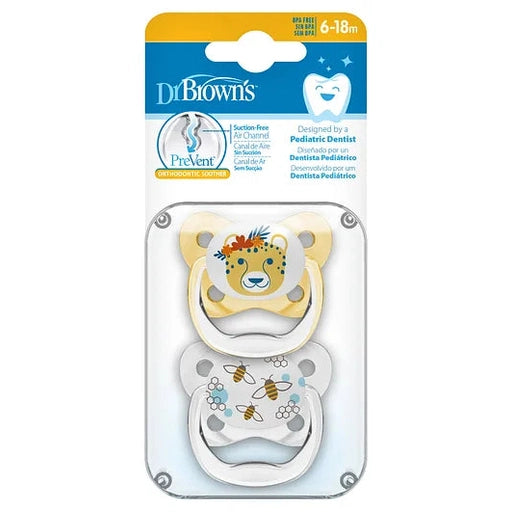 Dr. Brown's Pacifier Prevent Butterfly Soother - Stage 2 Blue (Pack of 2) (6 to 18 Months)