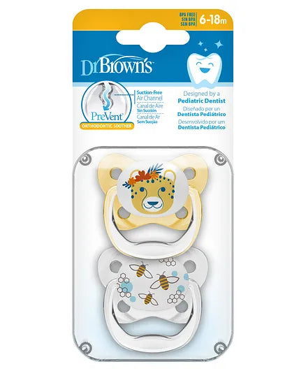 Dr. Brown's Pacifier Prevent Butterfly Soother - Stage 2 Blue (Pack of 2) (6 to 18 Months)