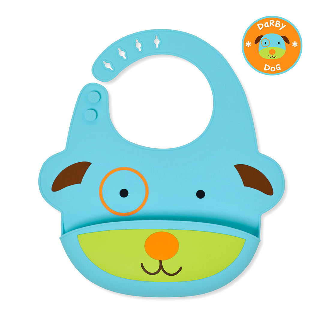 Skip Hop Zoo Fold &amp; Go Silicone Bib 6months to 36months
