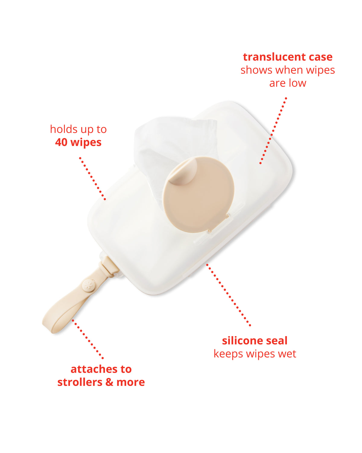 Skip Hop Grab &amp; Go Snug Seal Wipes Case Oat Birth+ to 24M