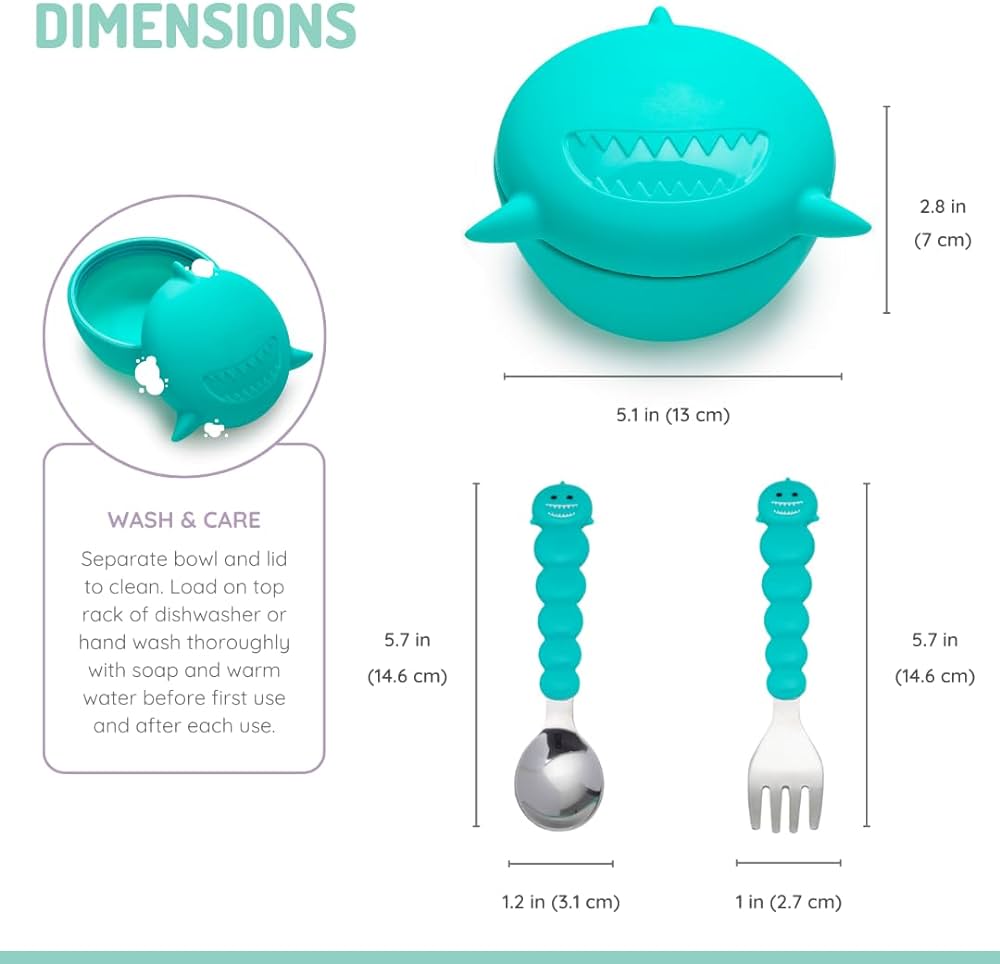 Melii Silicone Bowl with Lid & Utensils - 12 to 36 Months