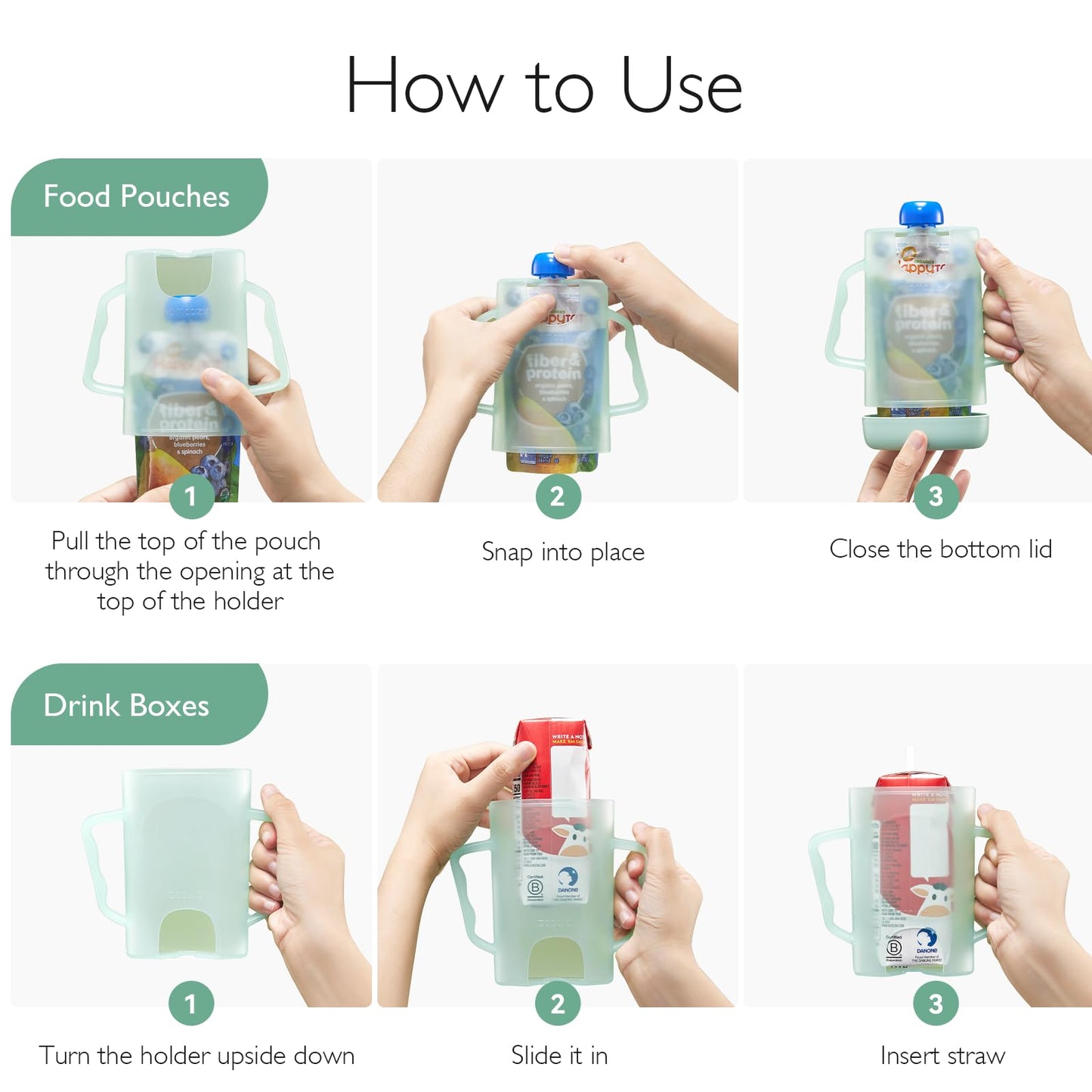 Momcozy Weaning Accessories Squeeze Pouch Holder Green