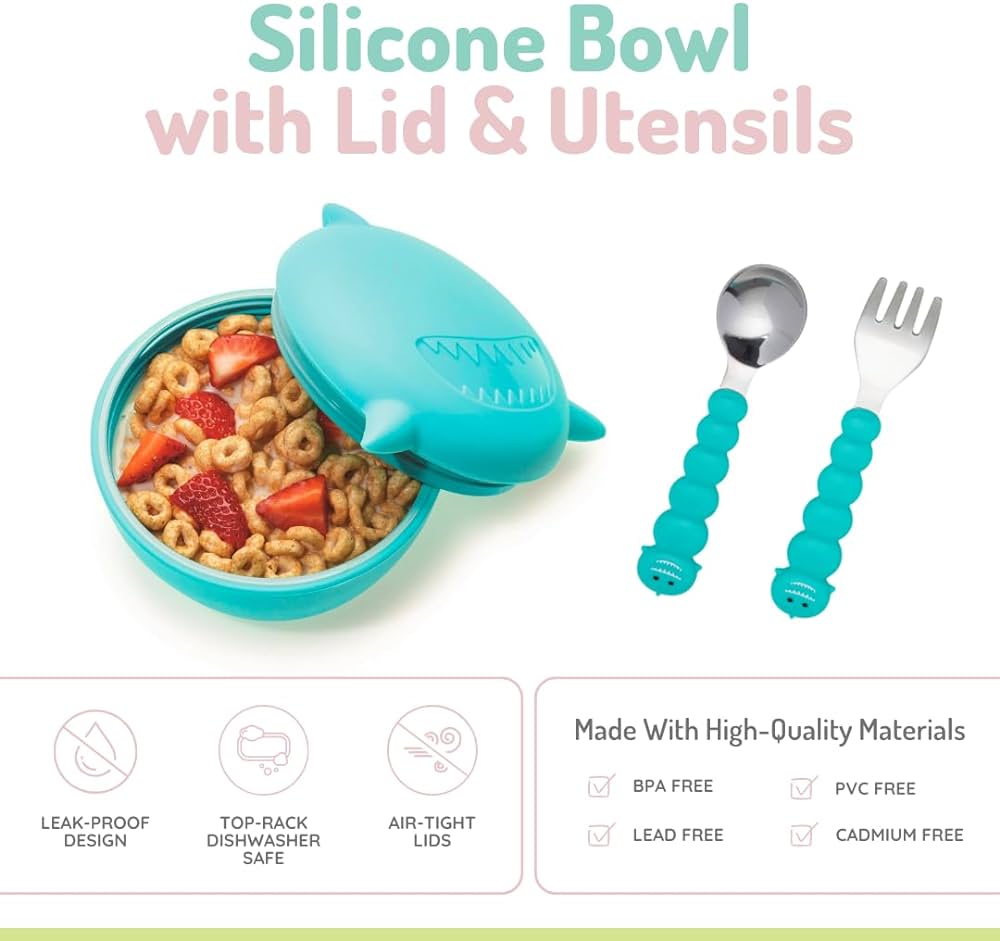 Melii Silicone Bowl with Lid & Utensils - 12 to 36 Months