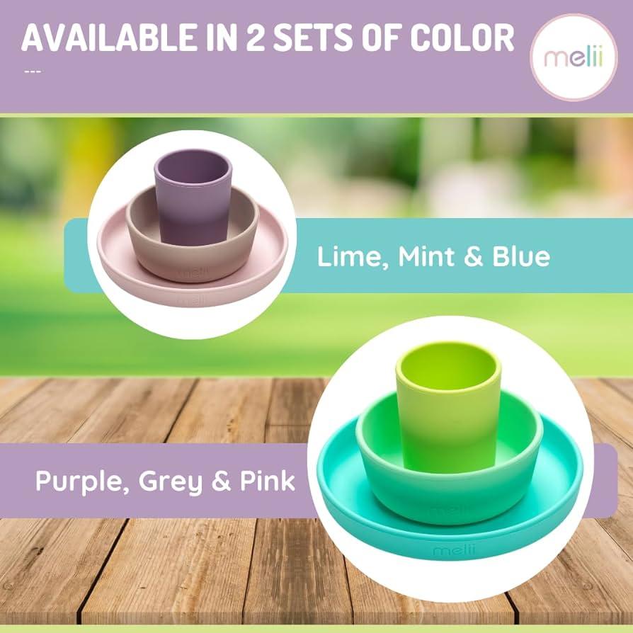 Melii 3 Piece Silicone Feeding Set - 6 to 36 Months