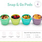 Melii Snap & Go Pods (6oz) - 4 piece set Multicolor ~ 3 to 24 Months- Open Box