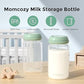 Momcozy Breastfeeding Access Natural Baby Bottle, 11oz Wide-Neck Breast Milk Container*4 Green