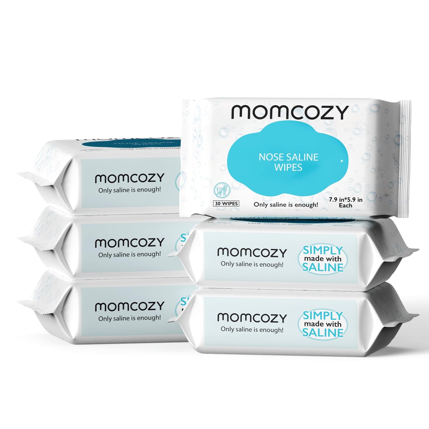 Nose Saline Baby Wipes-180 Count (Pack of 6)