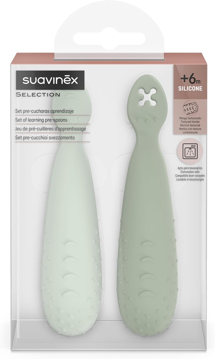 Suavinex Silicone Weaning Spoon Set with 2 Tips - Suavinex baby product