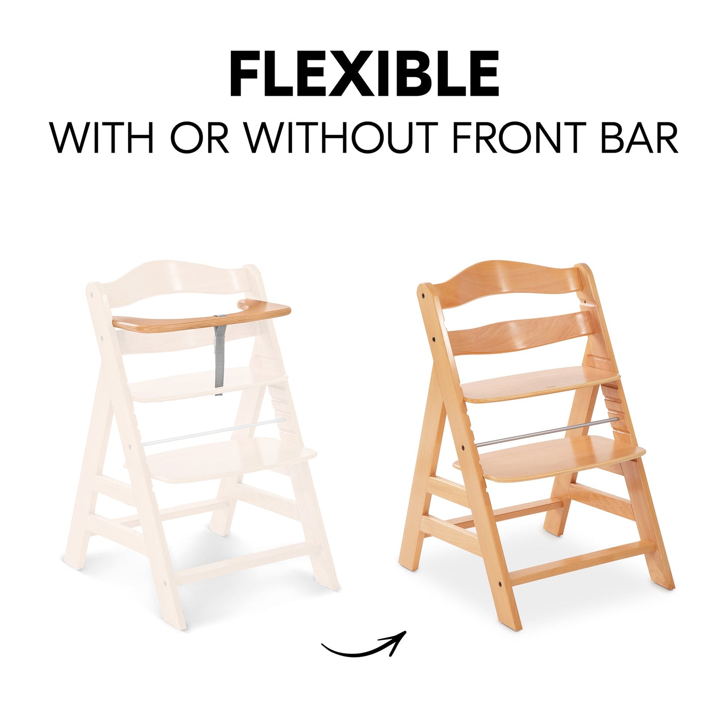 Hauck Alpha+B Highchair Natural 6months to Adult - Distressed Box