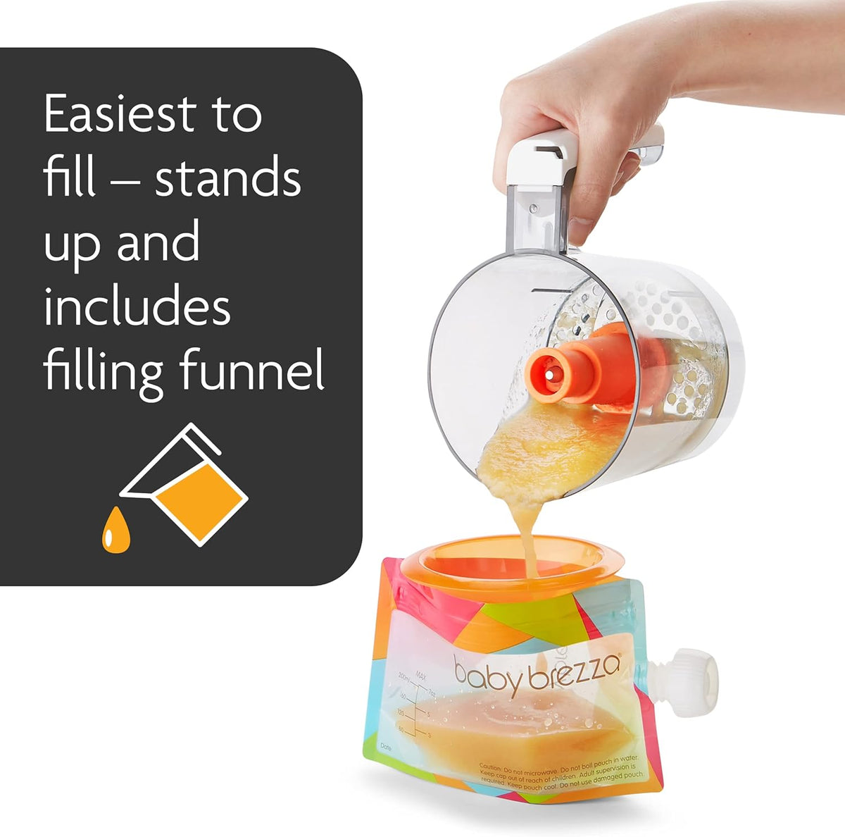 Baby Brezza Reusable Baby Food Pouches, Pack of 10