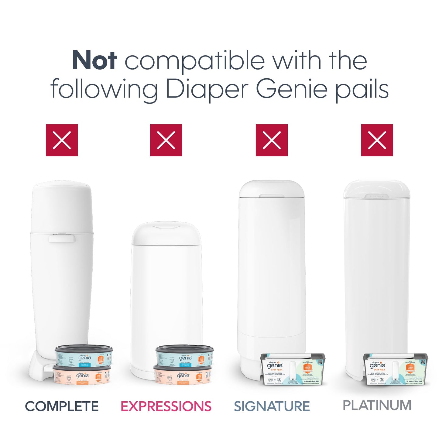 Diaper Genie Diaper Pails Refills Square jumbo refill