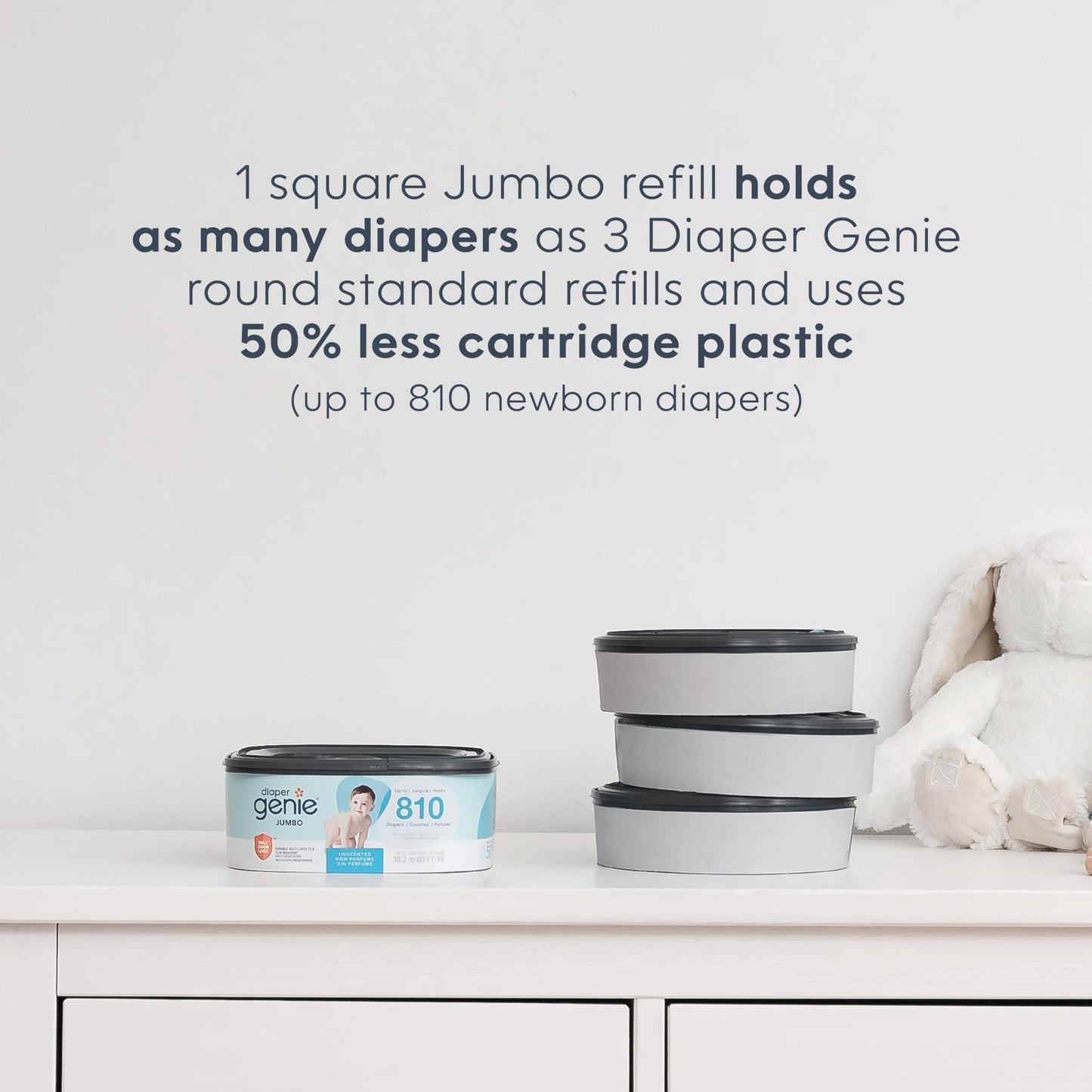 Diaper Genie Diaper Pails Refills Square jumbo refill