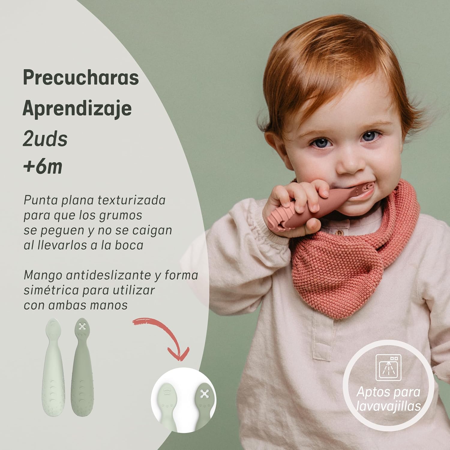 Suavinex Silicone Weaning Spoon Set with 2 Tips - Suavinex baby product