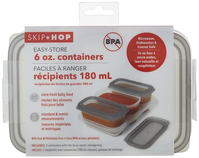 Skip Hop Grey Color 6Oz Containers 3months to 36months - Toys4All.in
