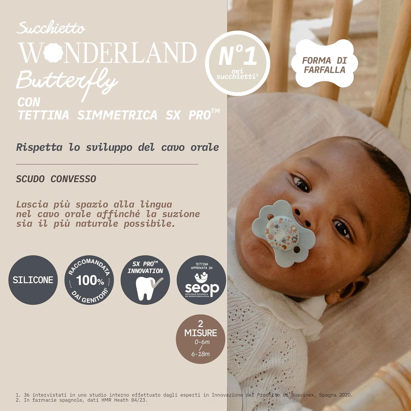 Suavinex Wonder Butterfly Soother with SX Pro Physiological Teat (6-18 Months) - Suavinex baby product
