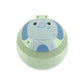 Top view of the Skip Hop elephant toddler snack cup showing the blue elephant with floppy ears printed on the lid