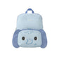 Skip Hop Besties Squad elephant backpack for kids in powder blue, front view showing elephant face front pocket with floppy 3D ears and trunk