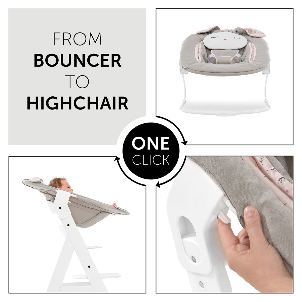 Hauck Alpha Bouncer 2in1 Rocker &amp; Bouncer Birth to 6 months