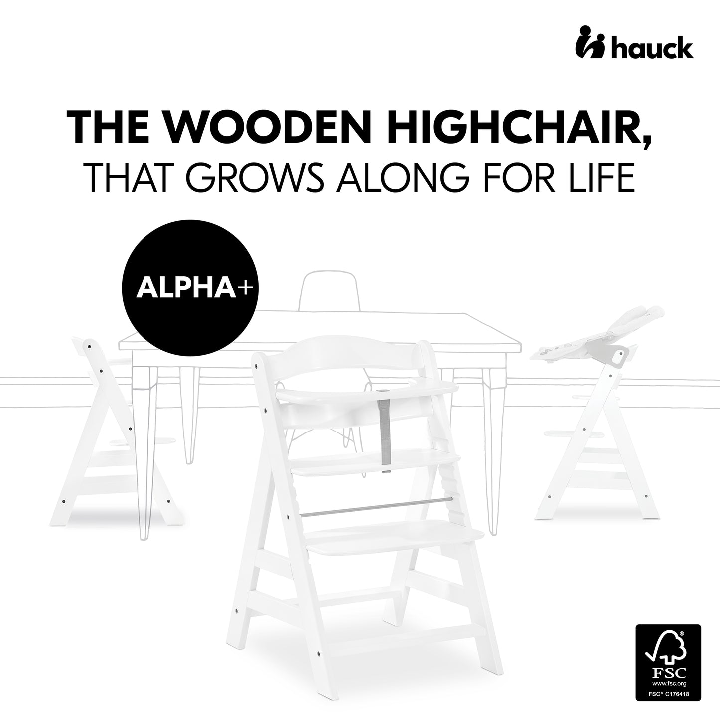 Hauck Alpha+B Highchair Natural 6months to Adult