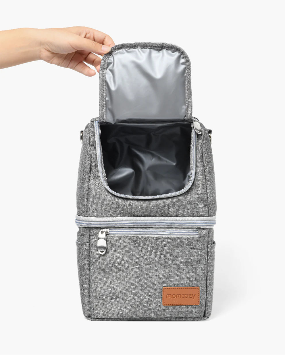 Momcozy Milk Bags  Multi-Function Breastmilk Cooler Bag Grey