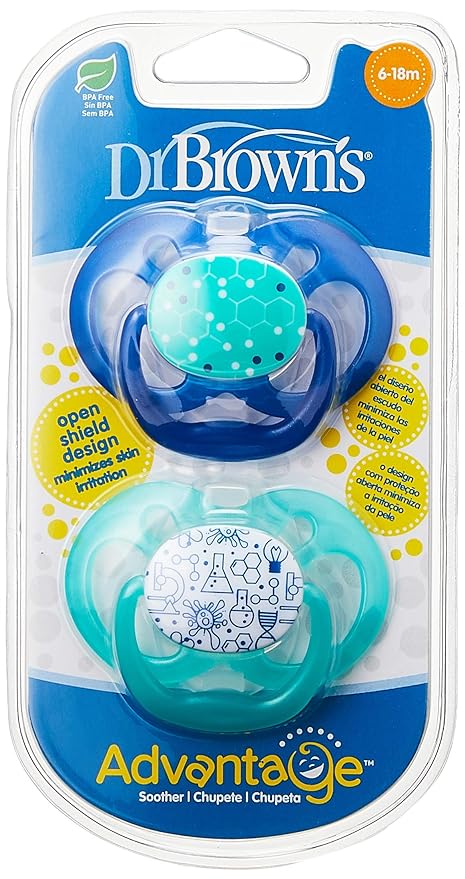 Dr. Brown's Advantage Pacifiers Stage 2 Pack of 2 (6 to 12 Months) - Open Box
