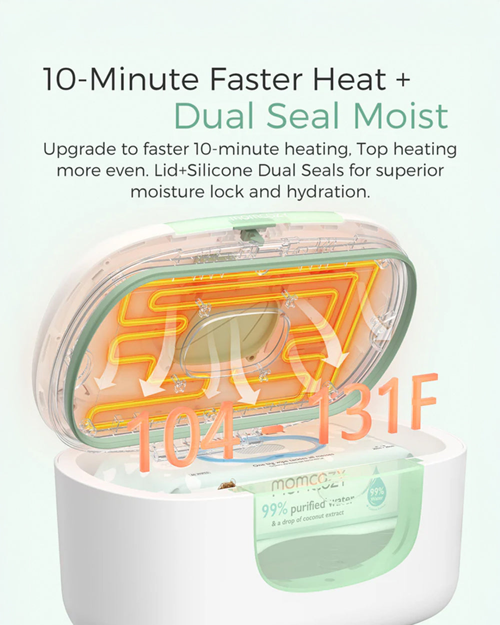Momcozy Large Capacity Baby Wipe Warmer with 3 Level Night Light & 4 Temperature Settings - White - image 2