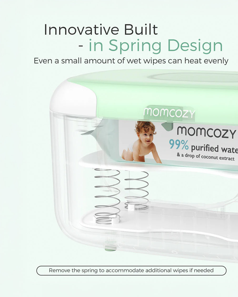 Momcozy Large Capacity Baby Wipe Warmer with 3 Level Night Light & 4 Temperature Settings - White - image 4