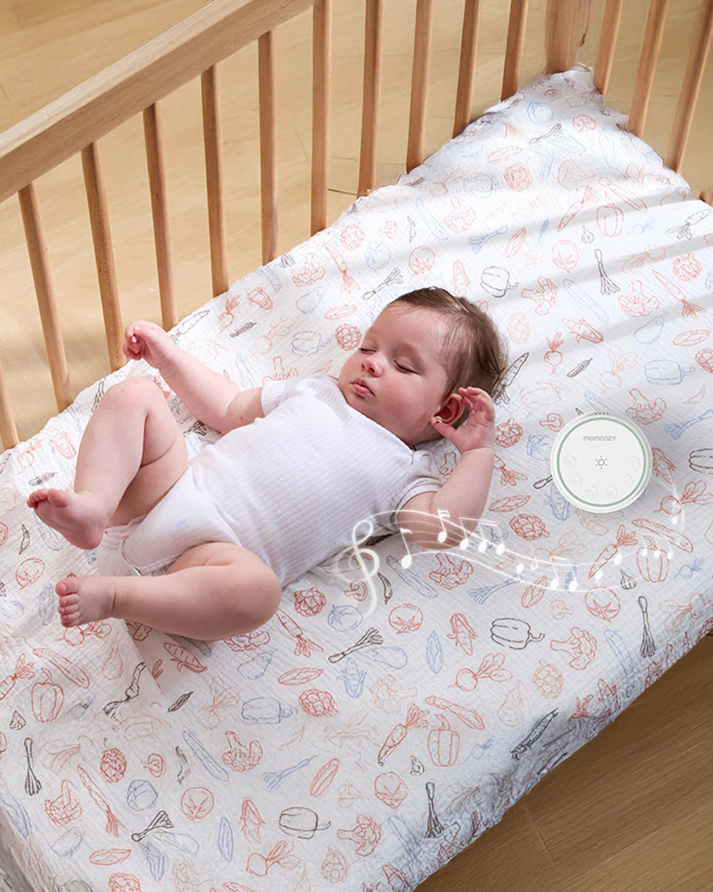 Momcozy Portable Baby Sound Machine with 20 Soothing Sounds & Dimmable Touch Lamp - White - image 10