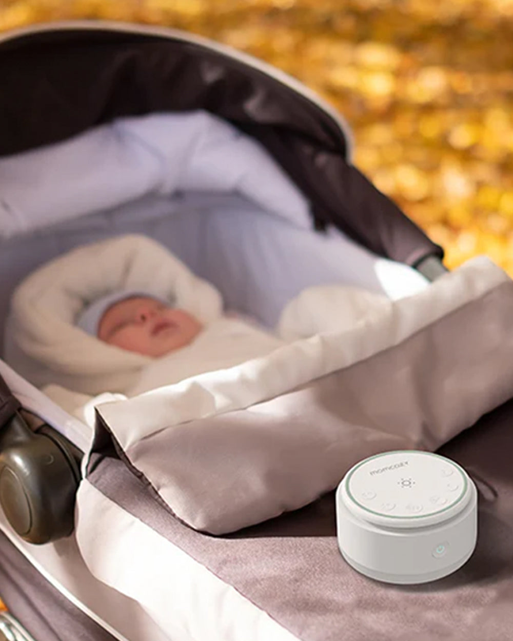 Momcozy Portable Baby Sound Machine with 20 Soothing Sounds & Dimmable Touch Lamp - White - image 11