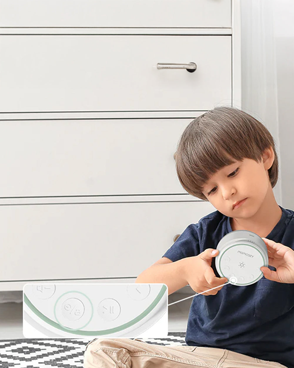 Momcozy Portable Baby Sound Machine with 20 Soothing Sounds & Dimmable Touch Lamp - White - image 12