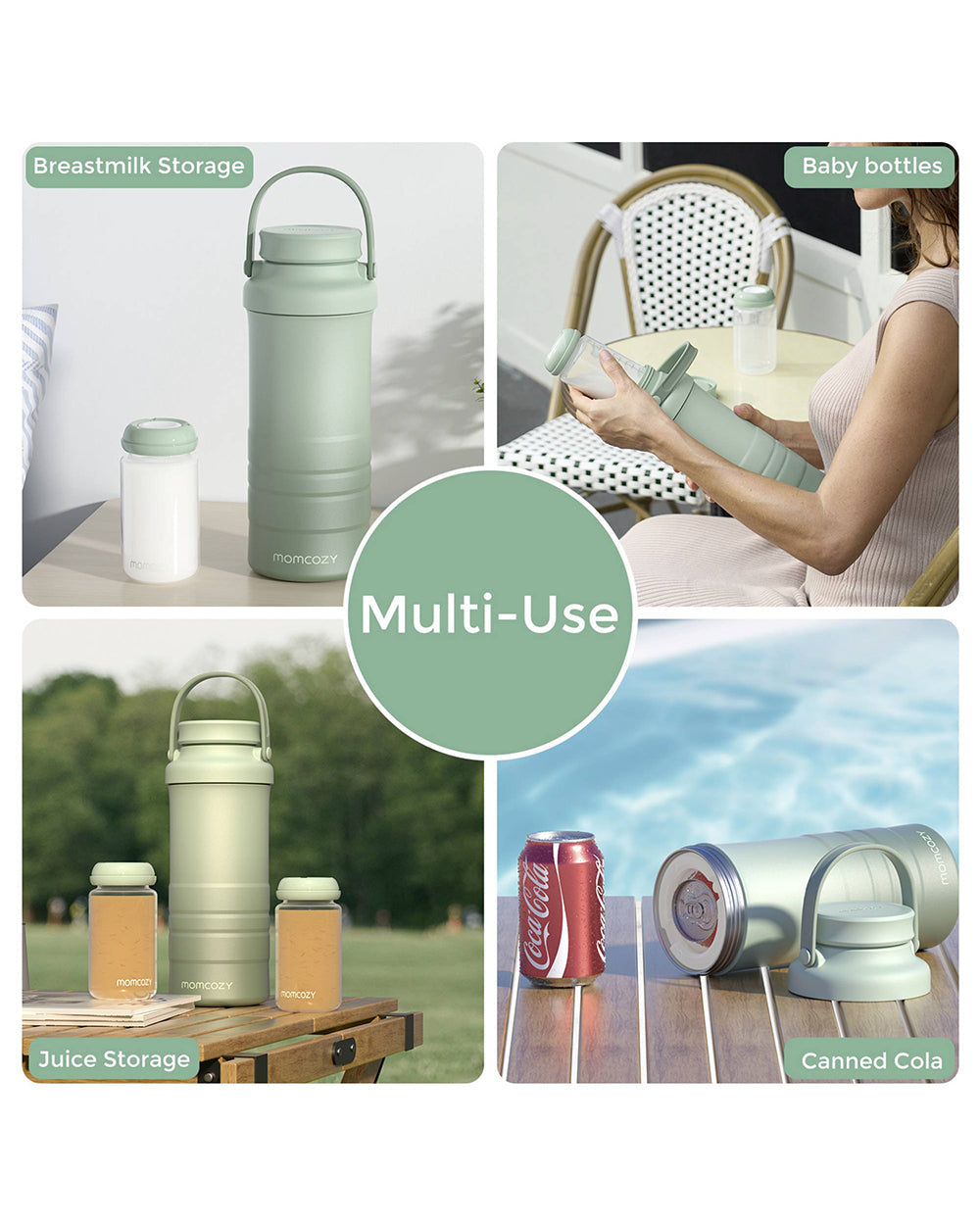 Momcozy Portable Baby Bottle Cooler - 24 Hour Ice-Free Cooling, 22oz with 2 Storage Bottles - image 12