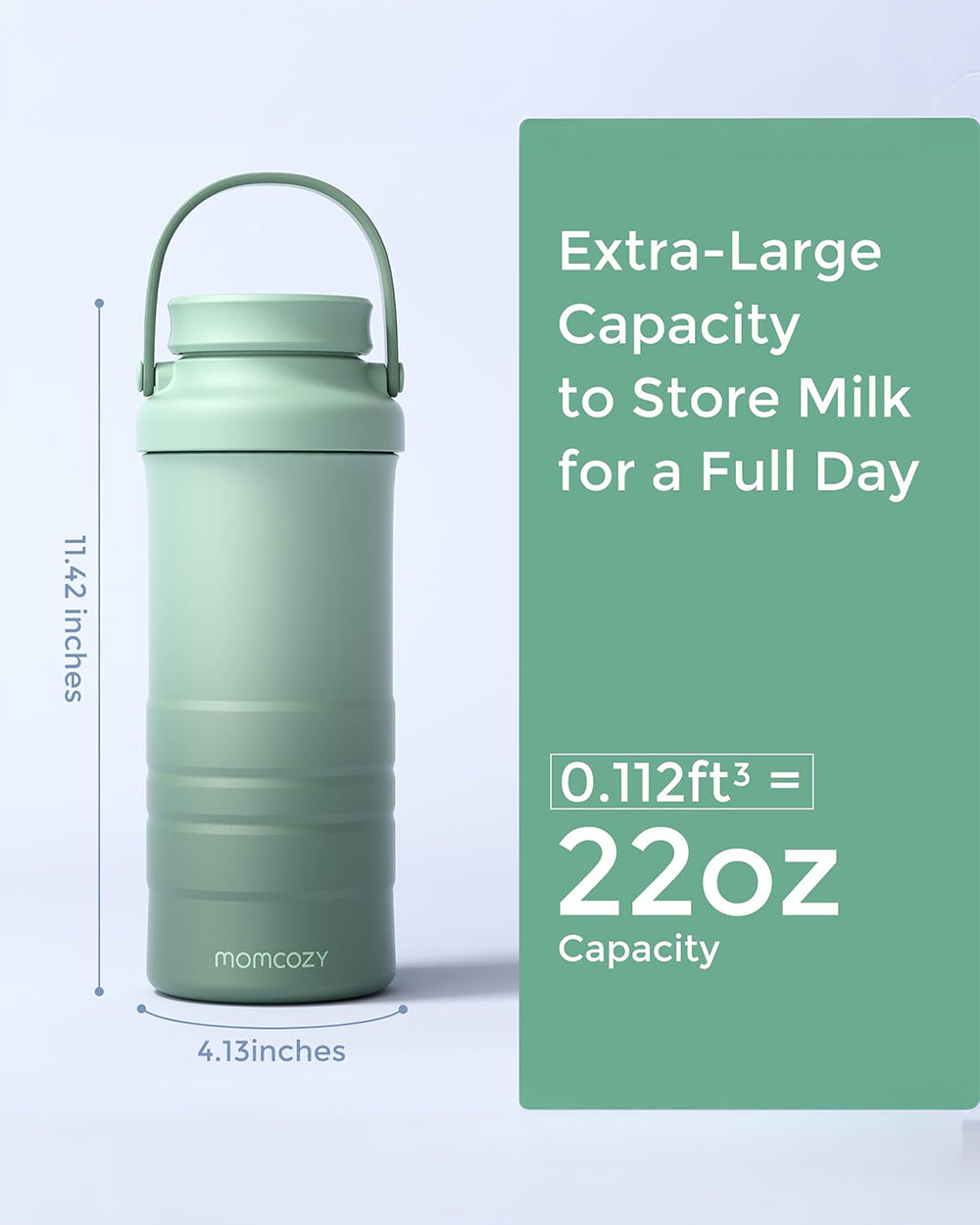 Momcozy Portable Baby Bottle Cooler - 24 Hour Ice-Free Cooling, 22oz with 2 Storage Bottles - image 3