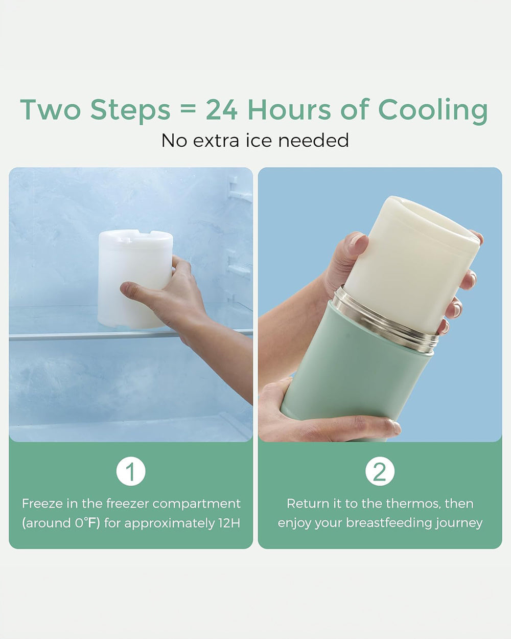 Momcozy Portable Baby Bottle Cooler - 24 Hour Ice-Free Cooling, 22oz with 2 Storage Bottles - image 9