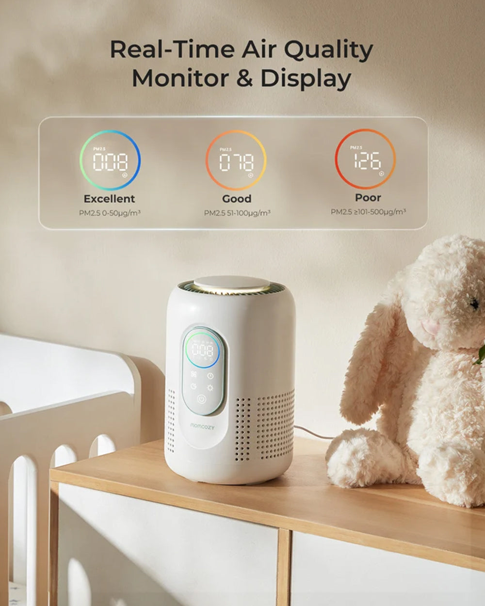 Momcozy CozyBreath Baby Air Purifier with Real-Time Air Quality Monitor & 4-Layer Filtration - image 5