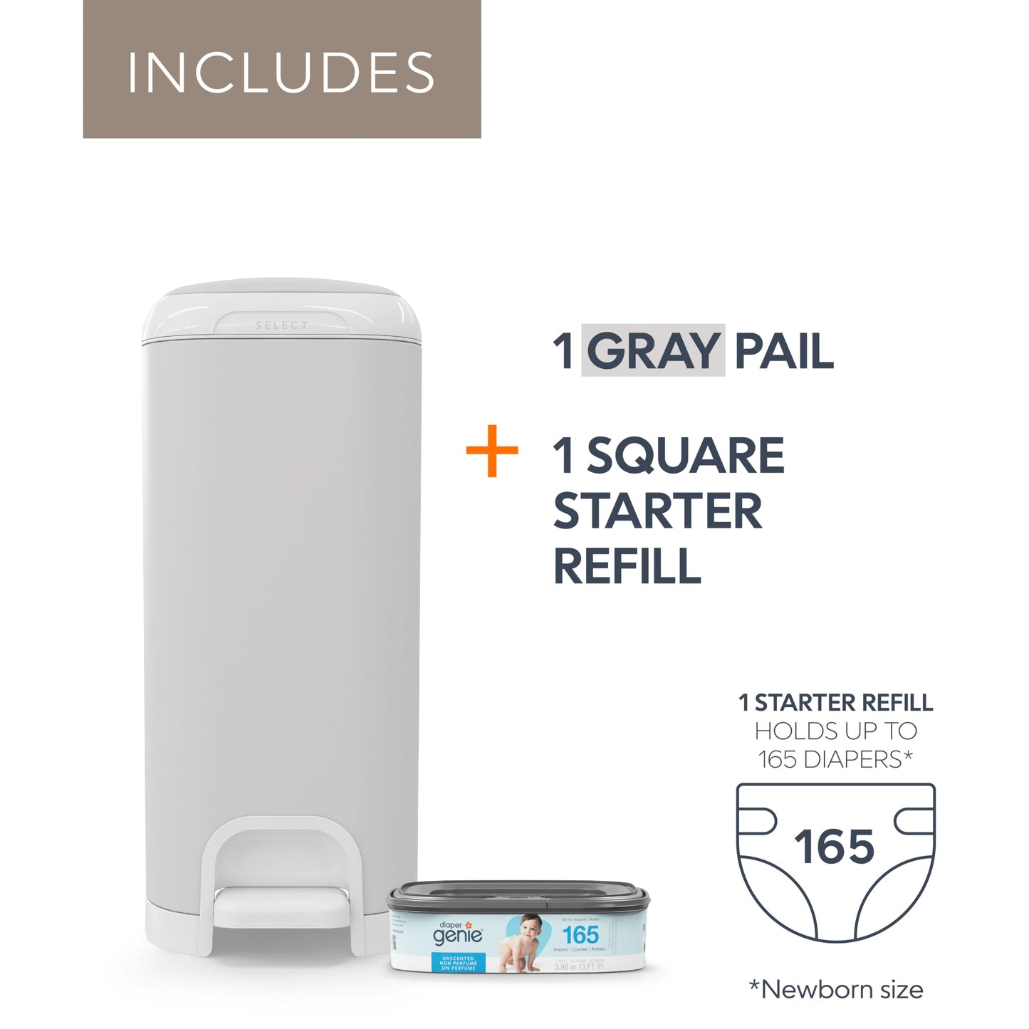 Diaper Genie Diaper Pails Select Grey