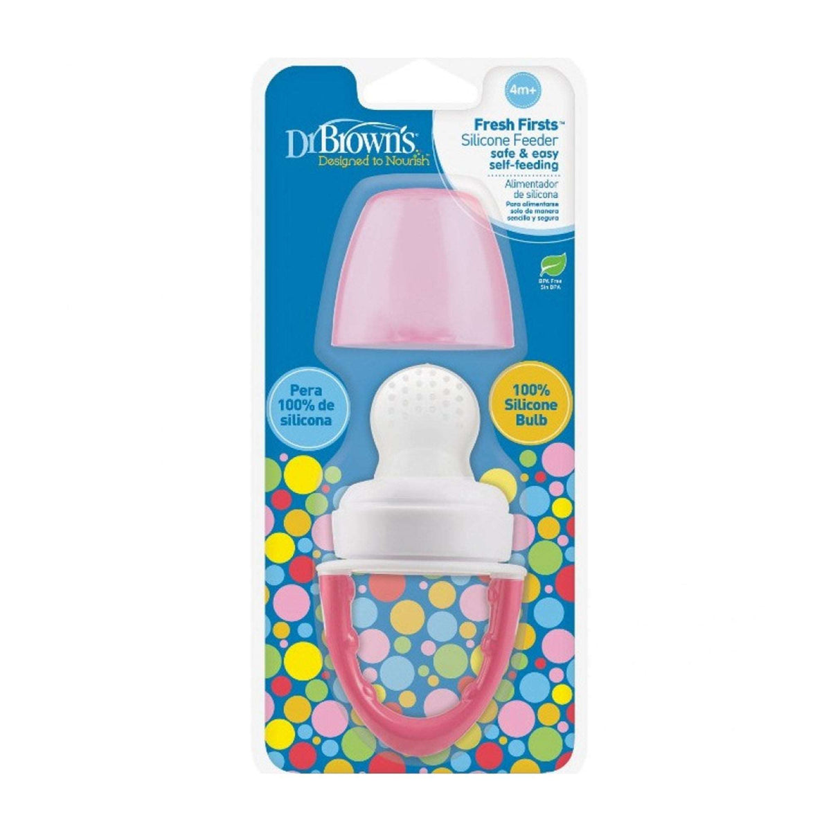 Dr. Brown Fresh Firsts Pink Silicone Feeder || Used for 4months to 12months - Toys4All.in