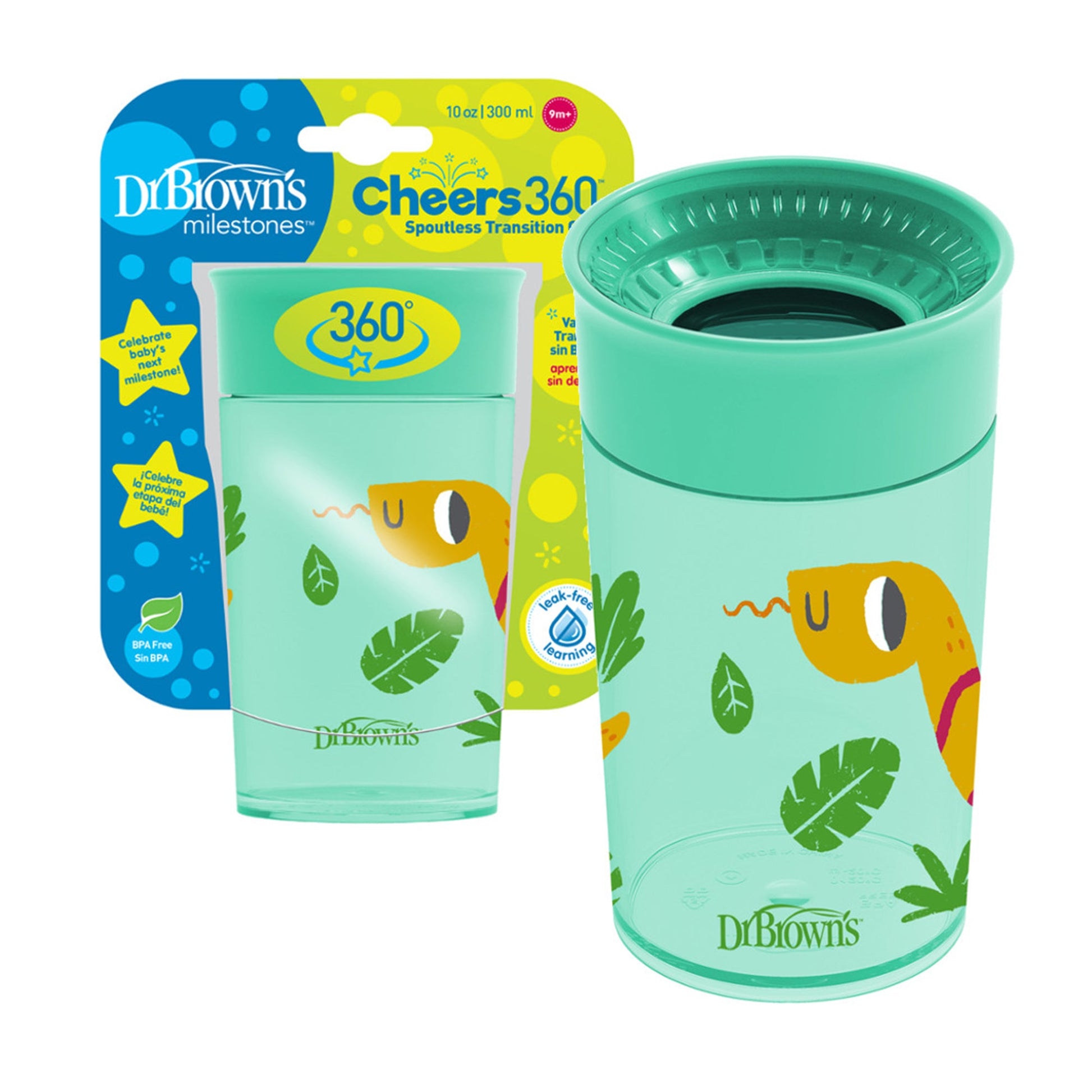 Dr. Brown Smooth Wall Cheers 360 Green Cup || 9months to 24months