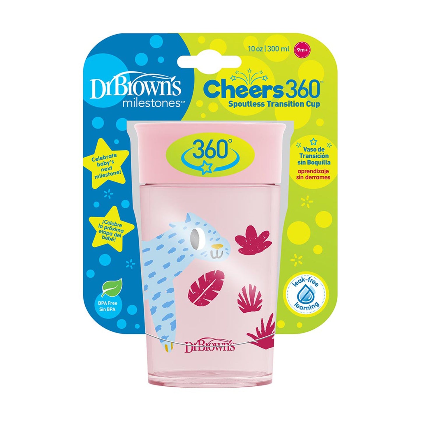 Dr. Brown Smooth Wall Cheers 360 Pink Cup || 9months to 24months