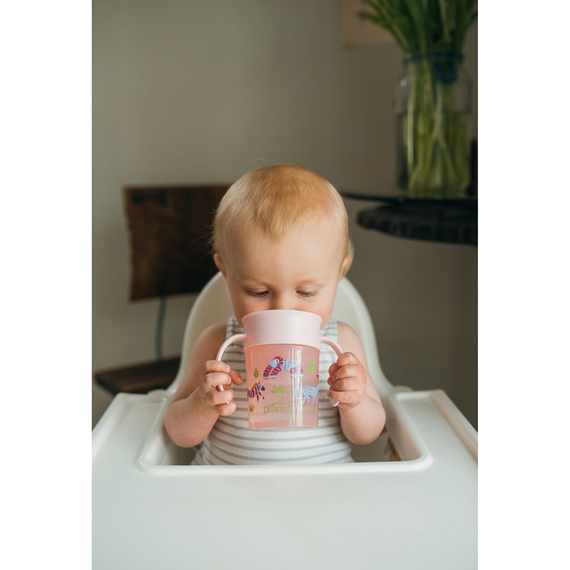 Dr. Brown Smooth Wall Cheers 360 Pink Cup || Used for 9months to 24months