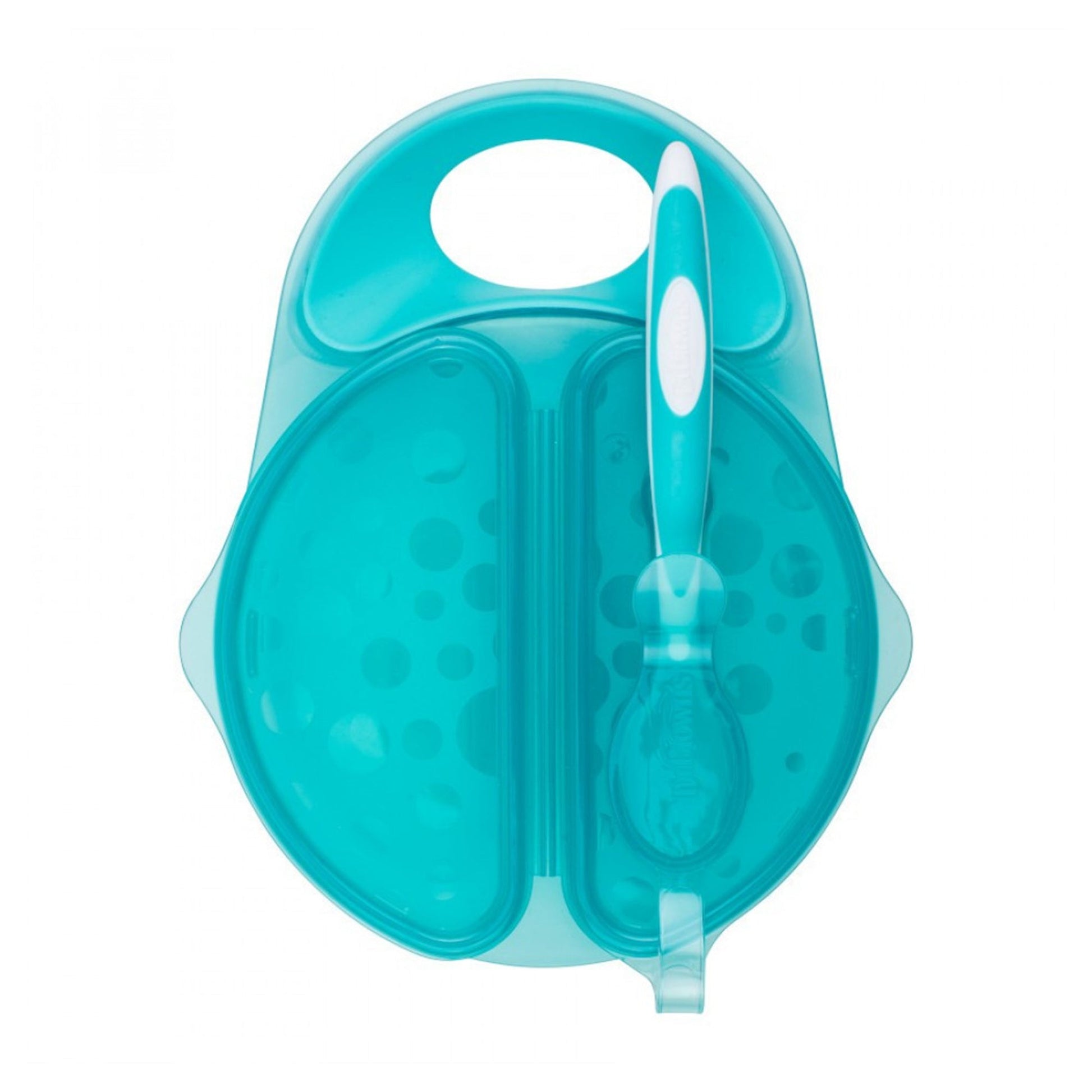 Dr. Brown Travel Fresh Light Green Bowl and Spoon || Pack of 1 || Used for 4months to 24months