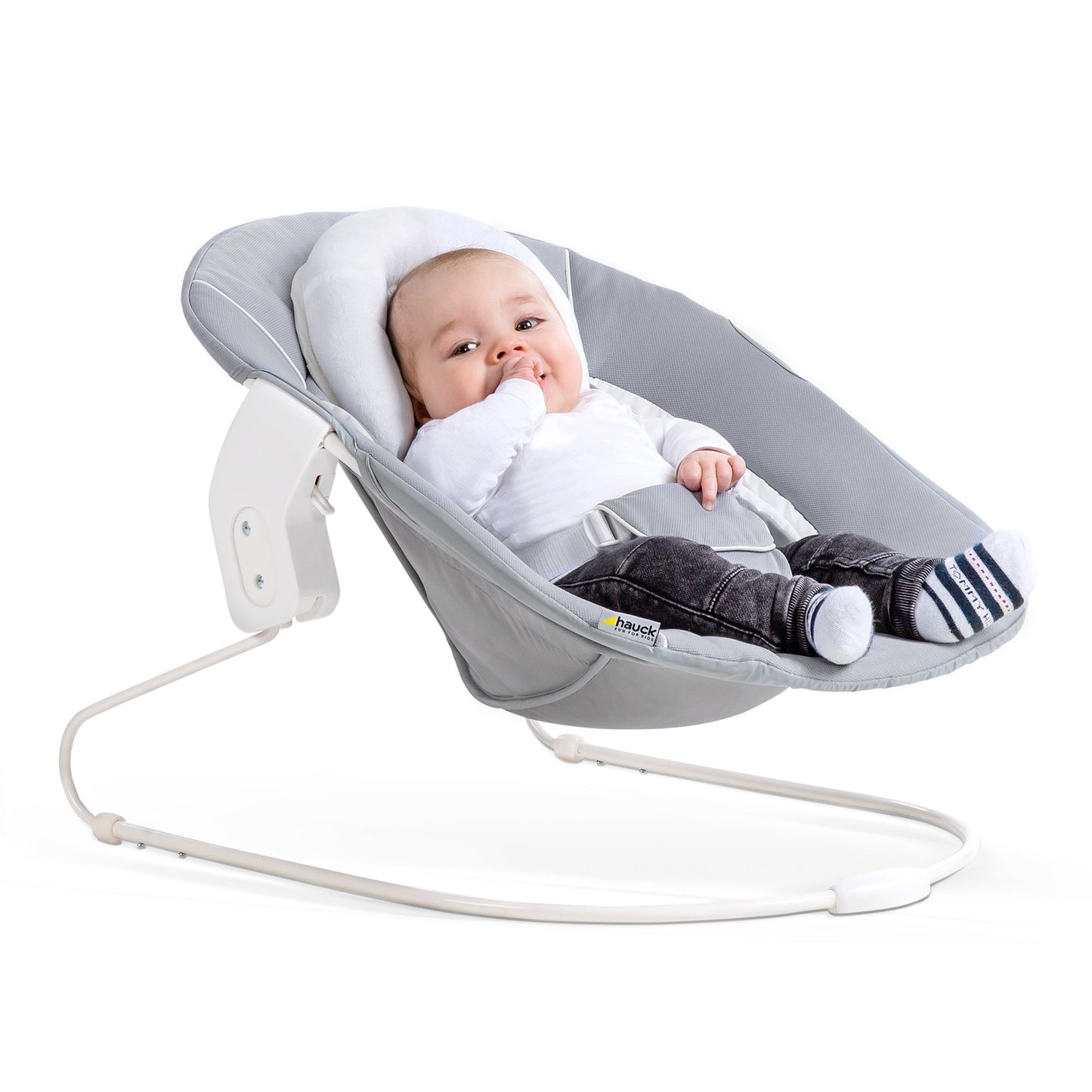 Hauck Alpha Bouncer 2in1 Rocker & Bouncer || Fashion-Grey || Used for Birth+ to 9M - Toys4All.in