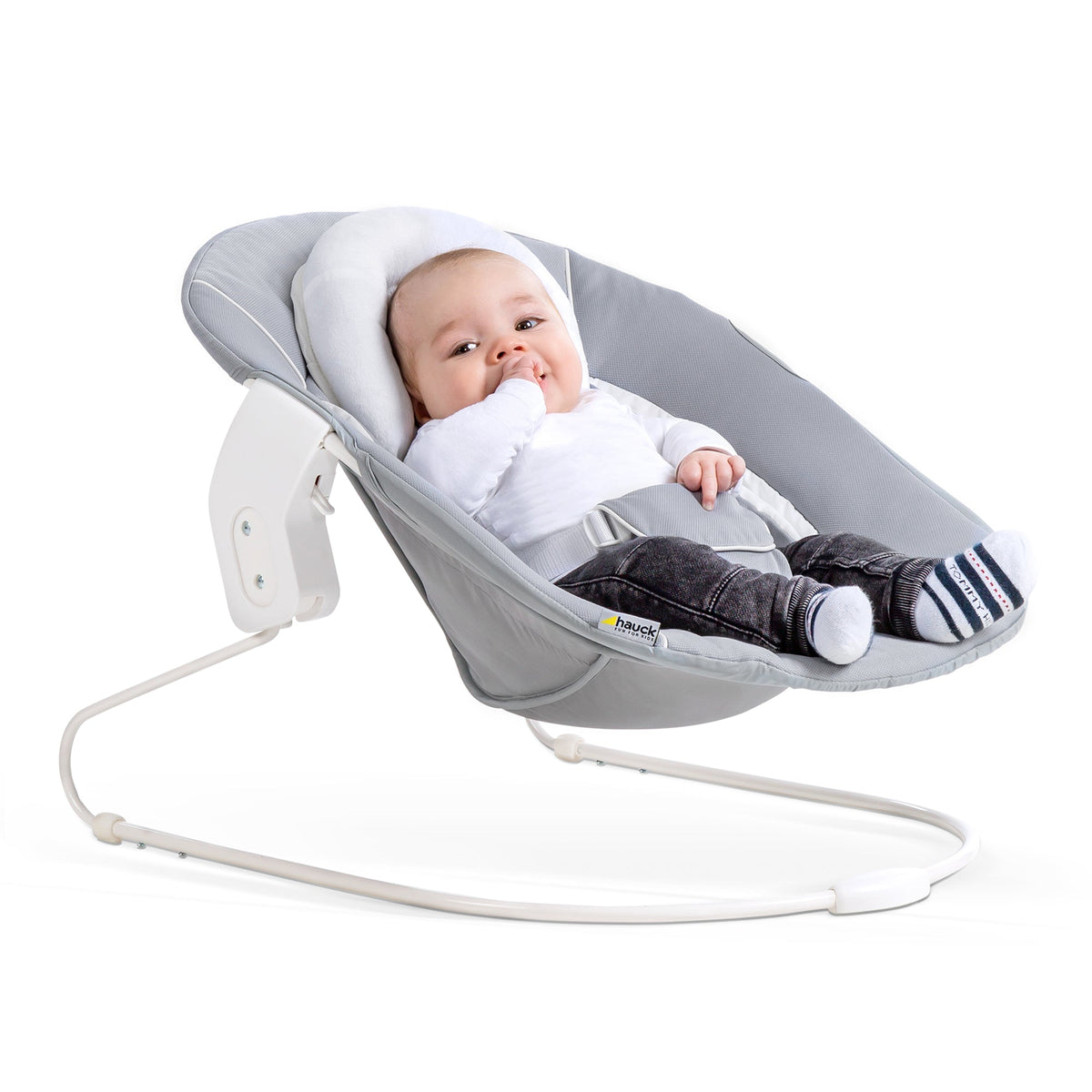Hauck Alpha Bouncer 2in1 Rocker &amp; Bouncer || Fashion-Grey || Used for Birth+ to 9M - Toys4All.in