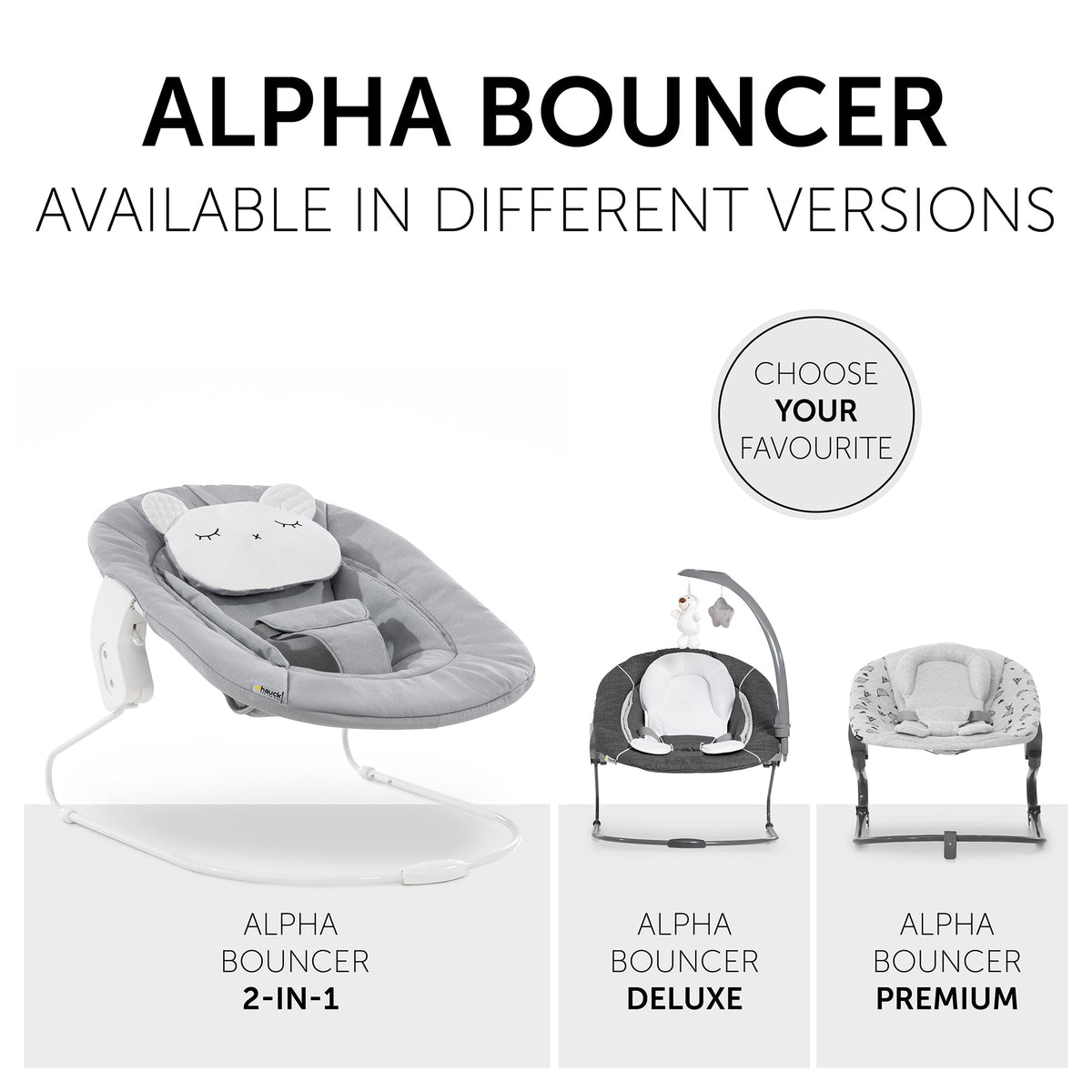 Hauck Alpha Bouncer 2in1 Rocker &amp; Bouncer || Fashion-Light Grey || Birth+ to 9months - Toys4All.in