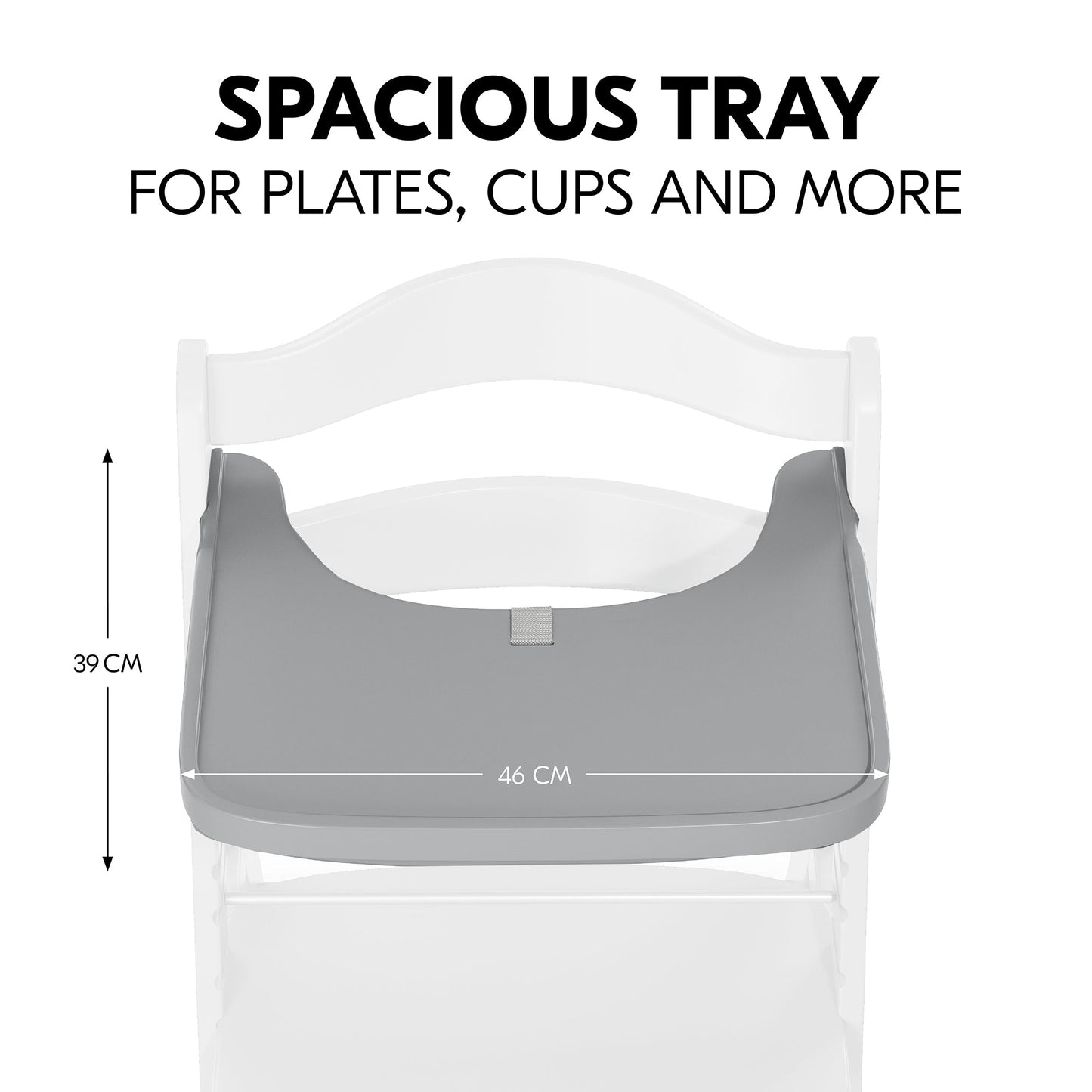 Hauck Alpha Wooden Tray | Fashion Grey | Used for 6M to 36M
