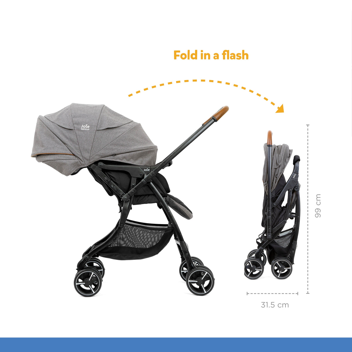 Joie 4Wd Drift Sma Baggi Stroller || Fashion - Carbon || Birth+ to 36months