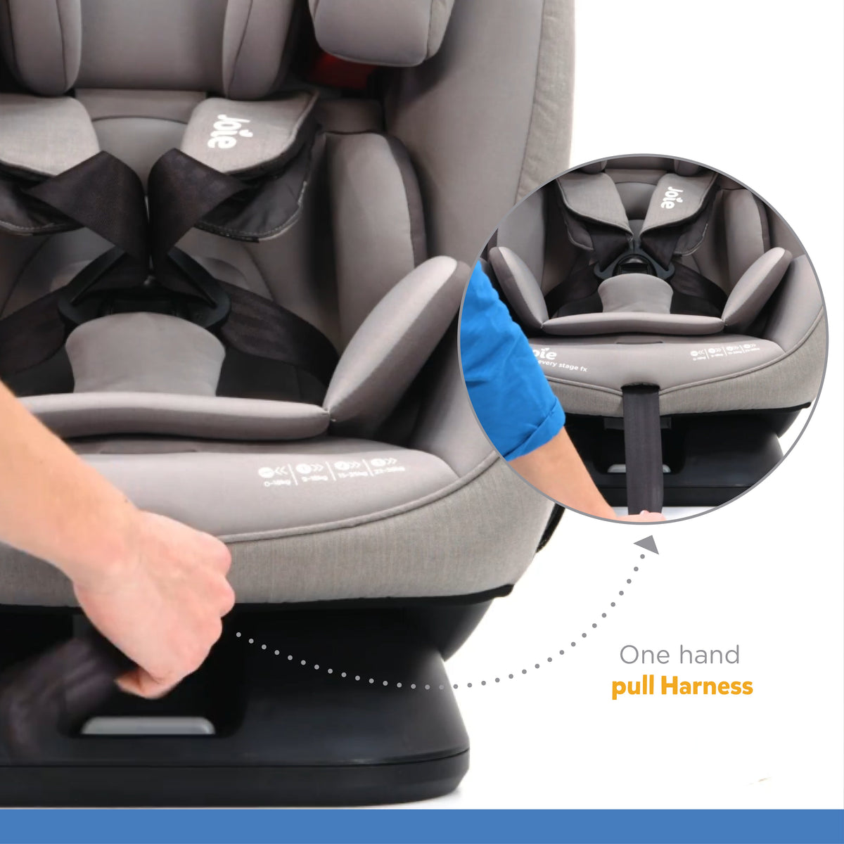 Joie Every Stage Fx Car Seat || Fashion - Grey Flannel ||  Birth+ to 12years - Toys4All.in