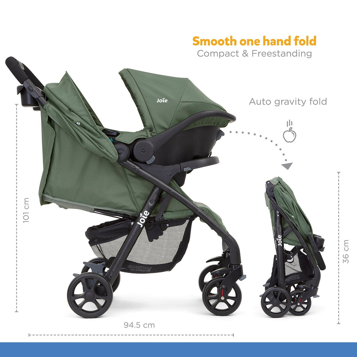 Joie Muze Lx Travel System with Juva || Fashion-Laurel || Birth+ to 36months - Toys4All.in
