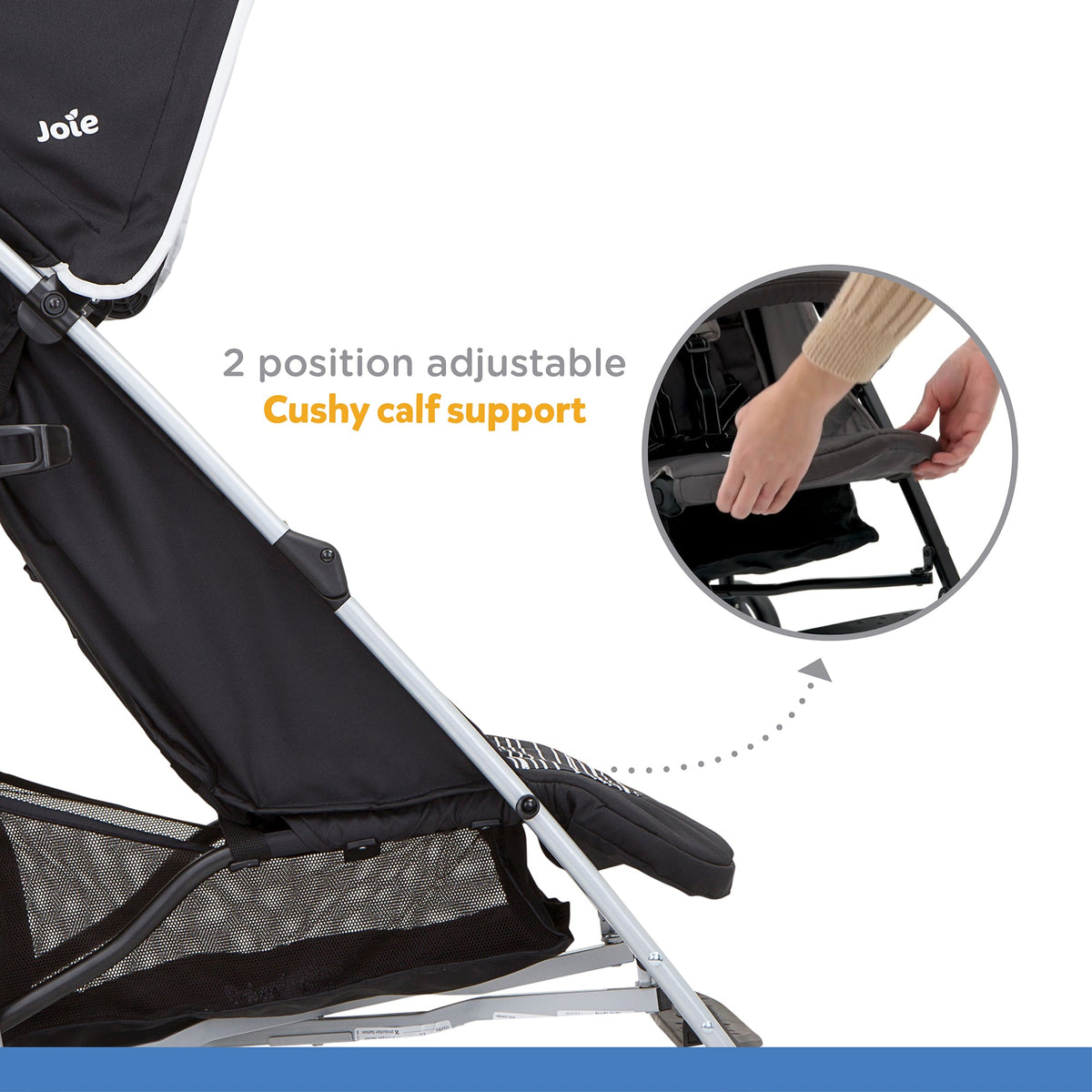 Joie Rapid Stroller || Fashion-Skewed Lines Caviar || Used for Birth+ to 36months