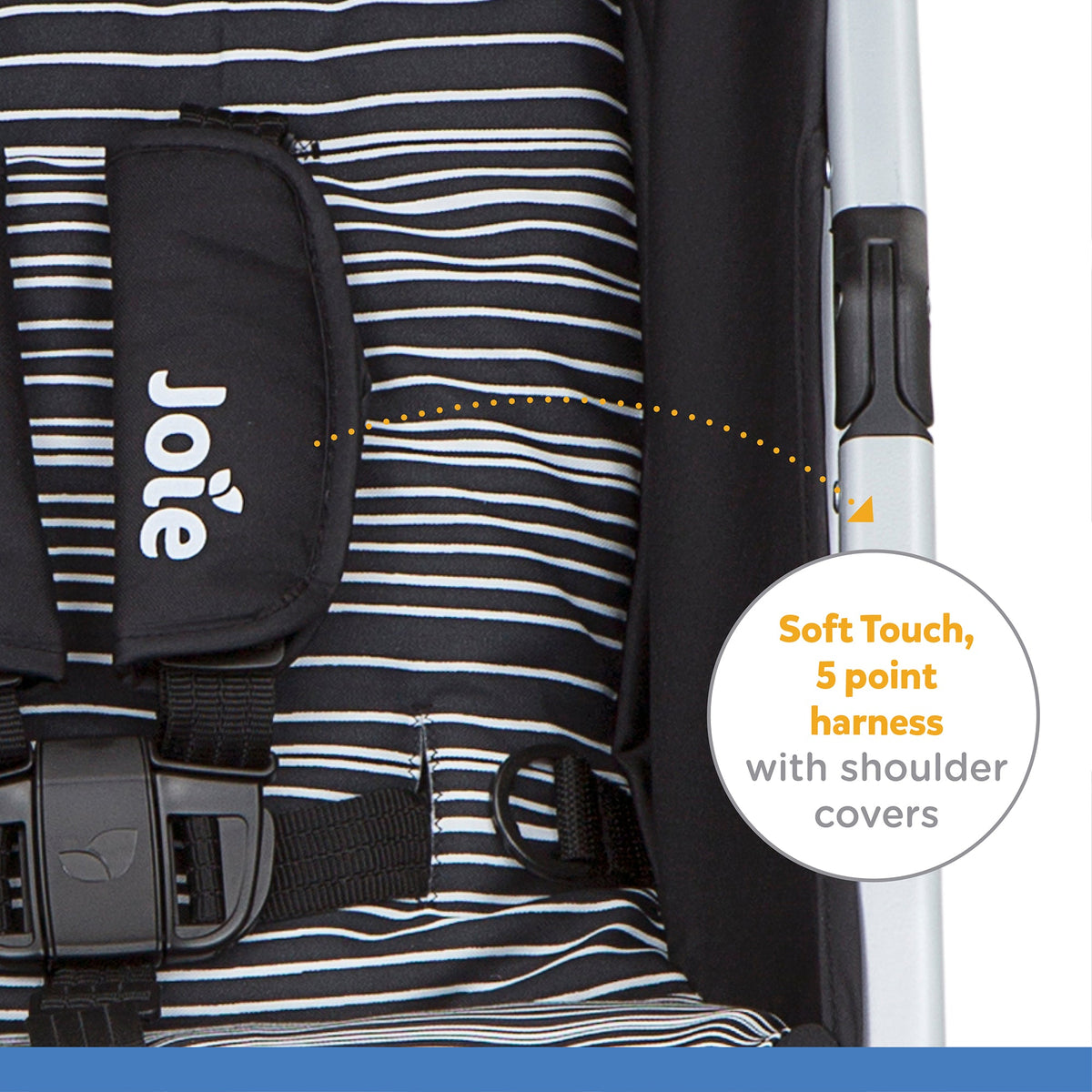 Joie Rapid Stroller || Fashion-Skewed Lines Caviar || Used for Birth+ to 36months