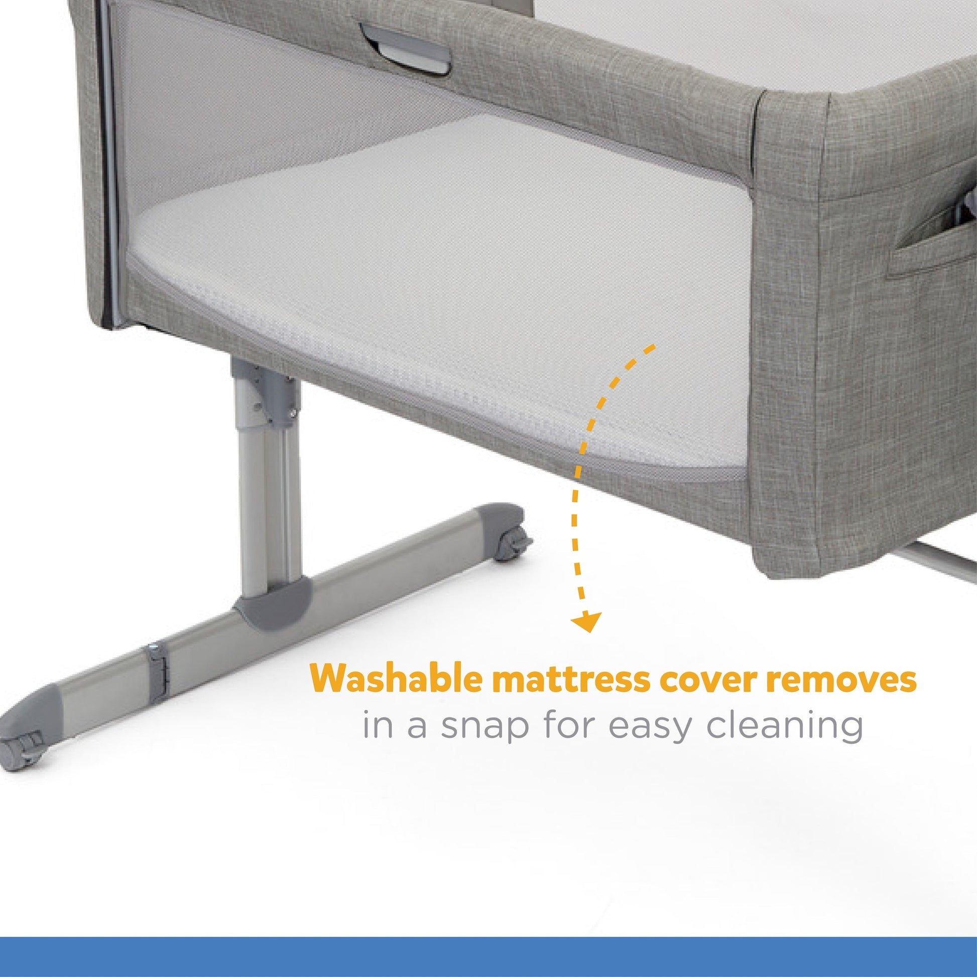 Joie Roomie Glide Bassinet || Fashion-Foggy Grey || Birth+ to 9months